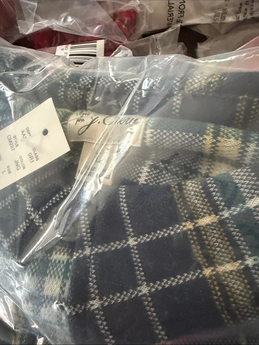 J. Crew Navy and Yellow Plaid Button-Down Shirt